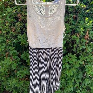Lace Striped Dress